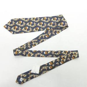 GIVENCHY GENTLEMAN 総柄 ネクタイ レギュラータイ ダービータイ シルク イタリア製 白馬柄 紺 ネイビー 1014