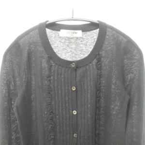 VALENTINO クルーネックカシミヤニットカーディガン 40 ブラック