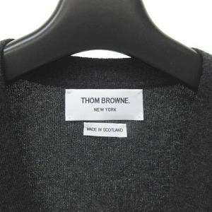THOM BROWNE 近年モデル 美品 カシミア 4BAR クラシック Vネック カーディガン ニット 長袖 ダークグレー 3