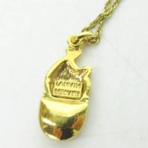 LANVIN ヴィンテージ カラーストーン チェーン ネックレス ペンダント ゴールド金具 エメラルドグリーン