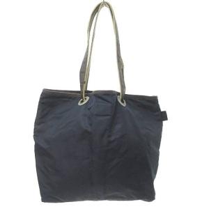 Orobianco ナイロンチェック柄トートバッグ ネイビー