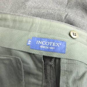 INCOTEX 美品 SUPER’100S センタープレス パンツ スラックス ウール グレー 44 1021