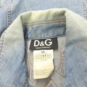 D&G デニム刺繍シャツジャケット XS アイスブルー 