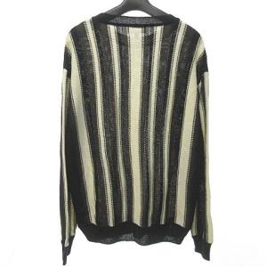 FENDI ニット カットソー 長袖 ストライプ ブラック ホワイト ブラウン 50 1029