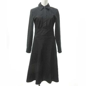 コットンシルクシャツワンピース 36 ブラック