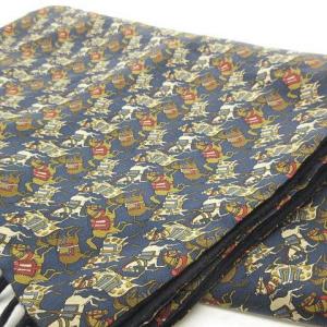 カシミヤ×シルク 馬柄 マフラー ショール ストール 総柄 紺 ネイビー ベージュ 