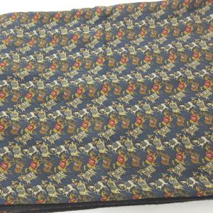 Salvatore Ferragamo カシミヤ×シルク 馬柄 マフラー ショール ストール 総柄 紺 ネイビー ベージュ 