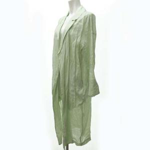 ENFOLD 19SS ロング カーディガン 長袖 リネン ライトグリーン 36 1117