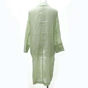 ENFOLD 19SS ロング カーディガン 長袖 リネン ライトグリーン 36 1117