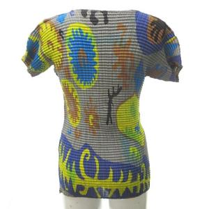 ISSEY MIYAKE プリーツ プリント カットソー 総柄 M グレー IM84-F671