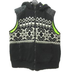 カシミヤ混中綿ベスト ブラック