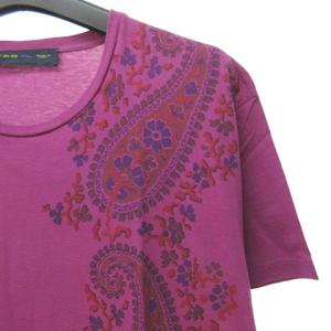 ETRO カットソー Tシャツ 半袖 クルーネック ペイズリー柄 XL パープル