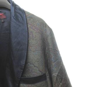 ETRO ヴィンテージ ペイズリー柄 ガウンコート ウール シルク 総柄 L パープル