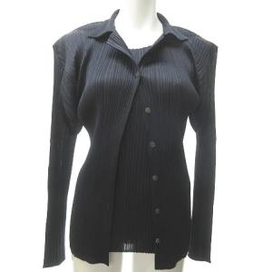 イッセイミヤケ アンサンブル カーディガン プリーツ ネイビー 4