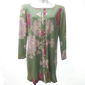 シルクロングカーディガン 花柄 44 マルチカラー