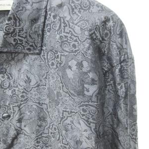 ETRO シャツ ホリゾンタルカラー アニマル柄 46 グレー