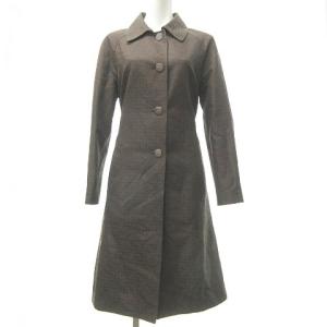 FENDI ステンカラーコート ズッカ柄 ジャガード 40 茶