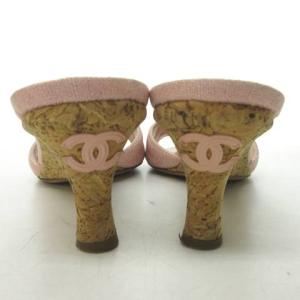 CHANEL ココマーク マトラッセ ミュール 38 ピンク