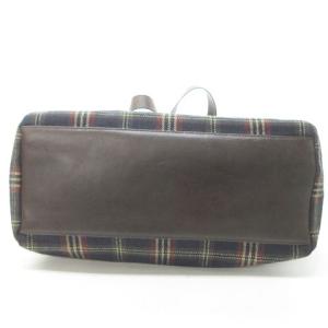 Brooks Brothers 美品 ウール トートバッグ タータンチェック レザー ネイビー