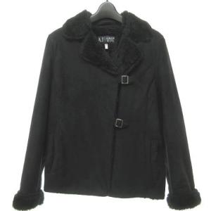 フェイクムートン ジャケット アシンメトリー 40 約M ブラック 0107 RRR