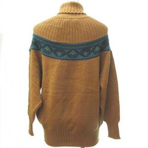 Christian Dior SPORTS ハイネック プルオーバー リブ セーター ウール ブラウン L 0108 ECR13