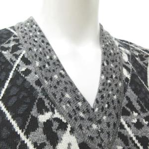 Christian Dior SPORTS 美品 アーガイル レオパード ニット ベスト セーター プルオーバー 国内正規品 総柄 グレー M 0109