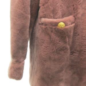 SAGA MINK 染シェアードミンクファー ジャケット コート ショート丈 金ボタン 裏地総柄 F ピンク