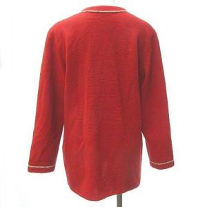 Christian Dior ヴィンテージ パイソン柄 ボタン ニット カーディガン セーター レッド M