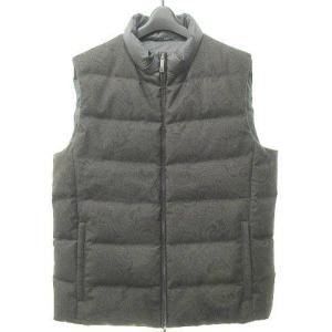 ETRO ペイズリーダウンベスト 2XL ブラウン グレー