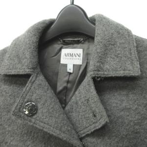 ARMANI COLLEZIONI 美品 ショート ジャケット コート ピーコート ウール グレー 42 