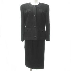 HI FORMAL ツイード スカート スーツ ジャケット ブラック 14 ECR13 0126