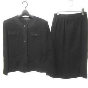 GIVENCHY HI FORMAL ツイード スカート スーツ ジャケット ブラック 14 ECR13 0126