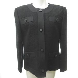 GIVENCHY HI FORMAL ツイード スカート スーツ ジャケット ブラック 14 ECR13 0126