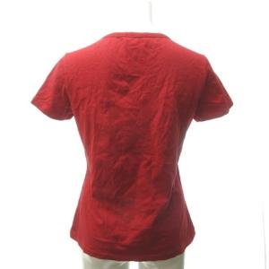 CELINE カットソー 半袖 ロゴ 刺繍 M レッド