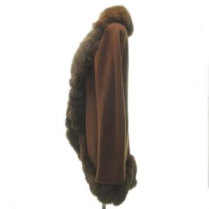FENDI ヴィンテージ ショールカラーコート ブルーフォックスファー 茶