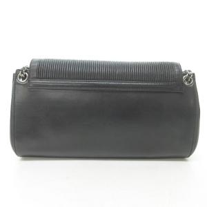 CHANEL アーカイブ プリーツ フラップ ショルダーバッグ ダブルチェーン ブラック