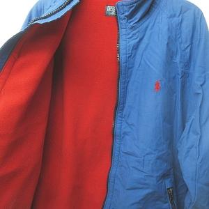 POLO RALPH LAUREN ブルゾン ジャケット ジップアップ パッカリング 中綿 L ブルー