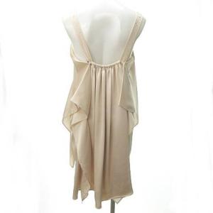 ARMANI JEANS ドレス ワンピース ノースリーブ サテン ドレープ ラインストーン 36 ピンク