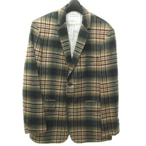 2B テーラードジャケット ブレザー タータンチェック柄 段返り 総裏地 緑 グリーン BB2 アウター ECR14 0211