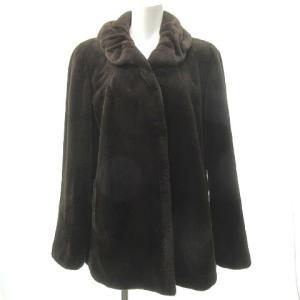 銀サガ シェアードミンク ファー コート リアルファー 毛皮  ミンク ブラウン F