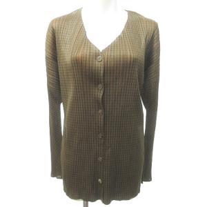PLEATS PLEASE ISSEY MIYAKE セットアップ パンツ シャツジャケット プリーツ チェック 3 ブラウン