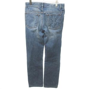 YVES SAINT LAURENT エンボスロゴスキニーデニムパンツ 46 インディゴ