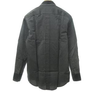 DOLCE&GABBANA SLIM FIT ストライプ シャツ 長袖 グレー ブラック