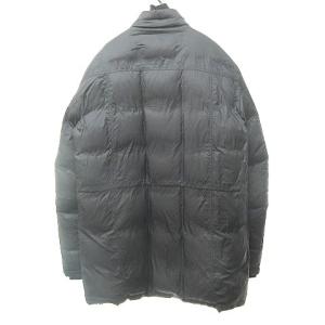 EMPORIO ARMANI EA7 ダウンジャケット ブルゾン ロング丈 ロゴ ワッペン リブネック ジップアップ ブラック