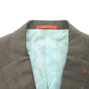 ISAIA NAPOLI GREGORY テーラード ジャケット 薄手 シルク混 リネン混 48 ブラウン