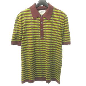 ポロシャツ ボーダー M 赤緑