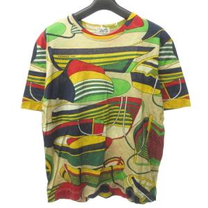 ヴィンテージ Tシャツ カットソー 半袖 総柄 マルチカラー