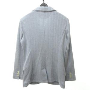 Loro Piana テーラード ジャケット シルク混 ヘリンボーン ストライプ 38 ブルー