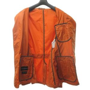 EMPORIO ARMANI 黒タグ EMILE LINE 3B テーラード ジャケット ストライプ イタリア製 50 オレンジ