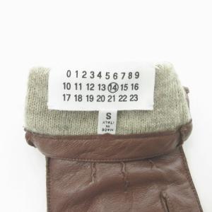 Martin Margiela 14 ここのえタグ レザーグローブ 手袋 ブラウン S 0315